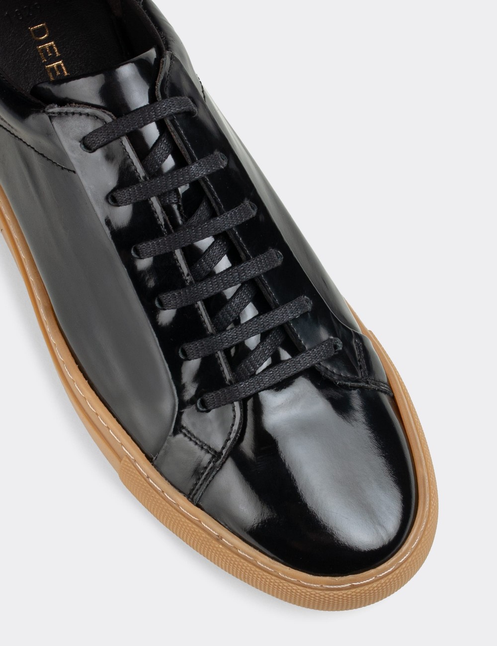 Black  Leather Sneakers - 01829MSYHC06