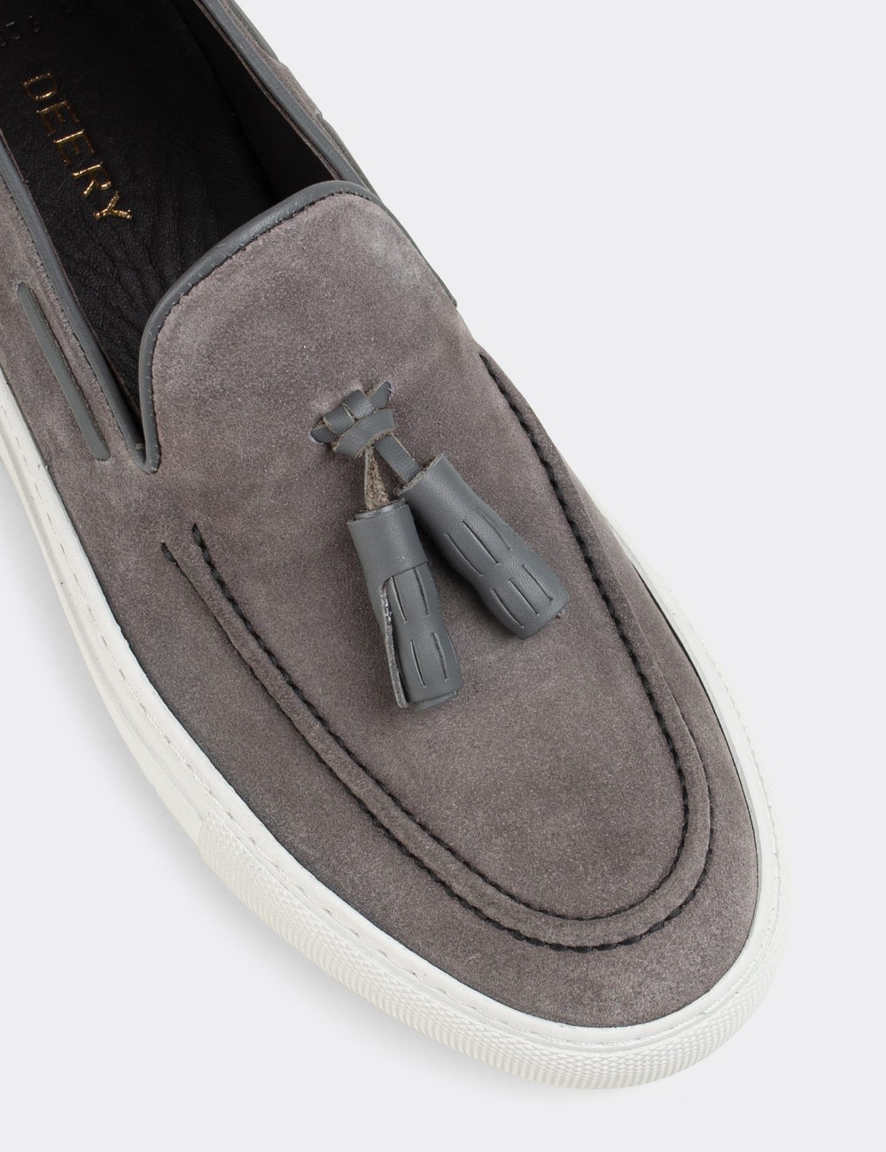 Gray Suede Leather Sneakers - 01836MGRIC01