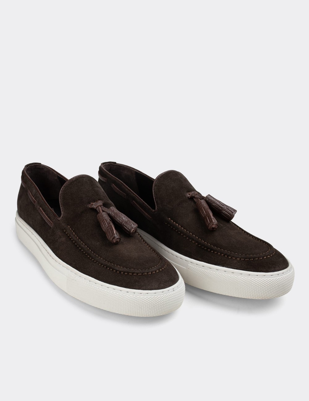 Brown Suede Leather Sneakers - 01836MKHVC01