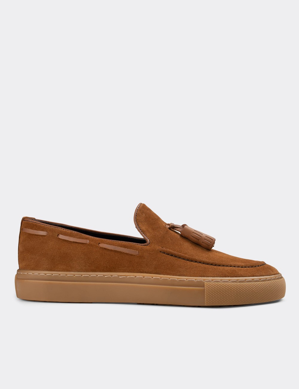 Tan Suede Leather Sneakers - 01836MTBAC01