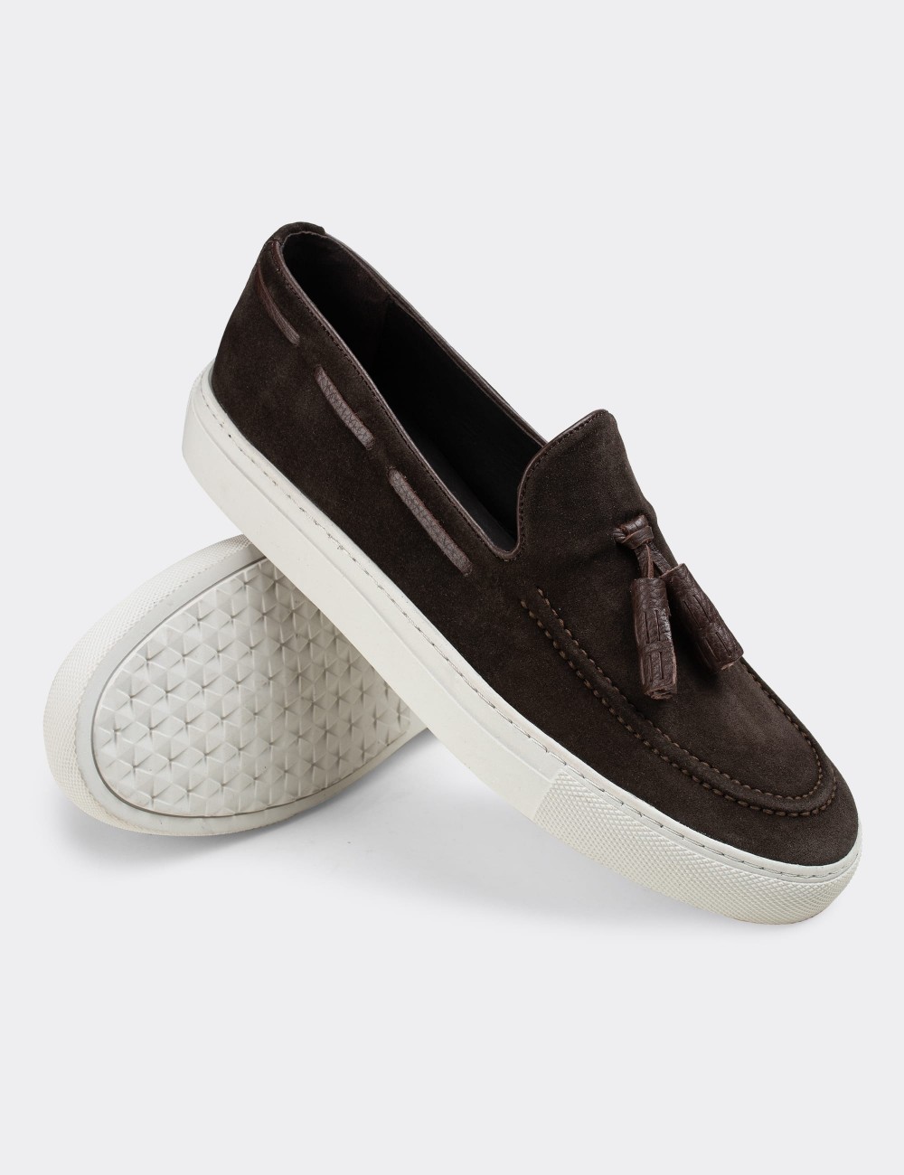 Brown Suede Leather Sneakers - 01836MKHVC01