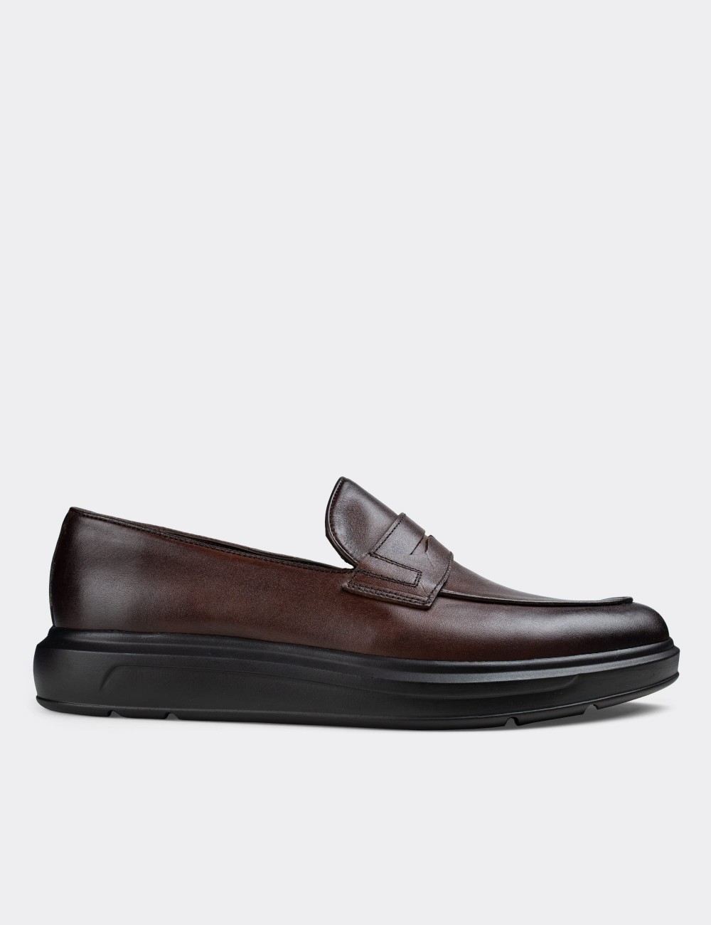 Brown  Leather Loafers - 01839MKHVP01