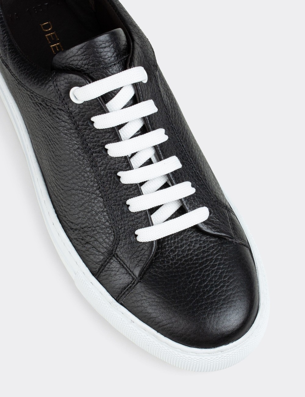 Black  Leather Sneakers - 01837MSYHC01