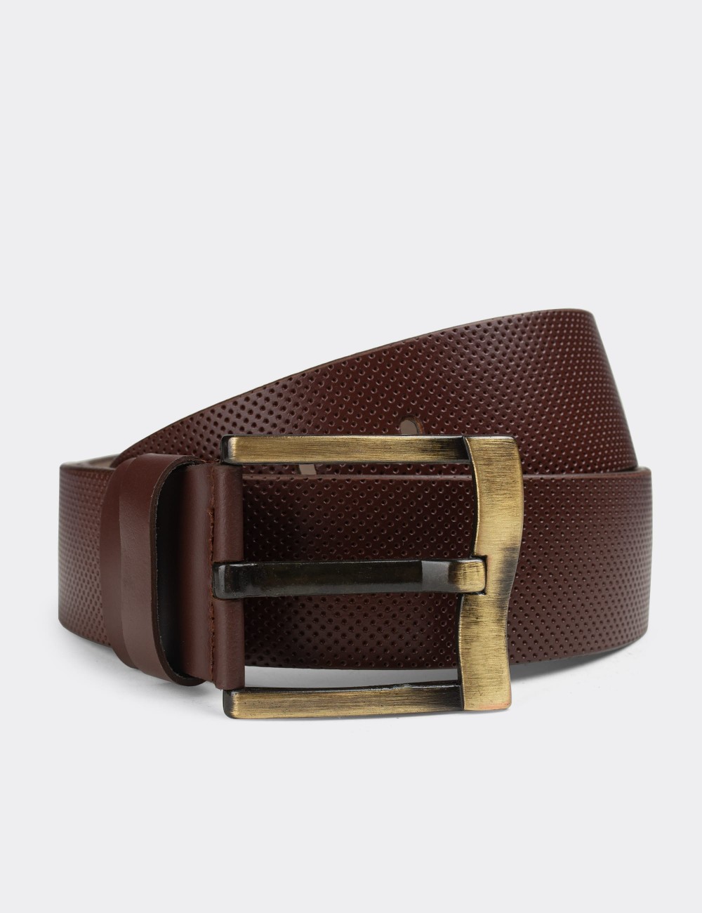  Leather Brown Men's Belt - K0109MKHVW01
