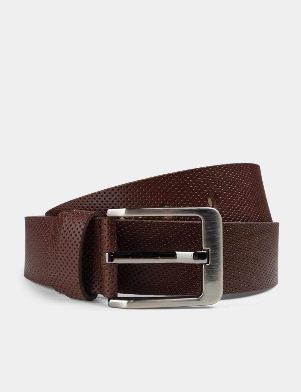  Leather Brown Men's Belt - K0108MKHVW01