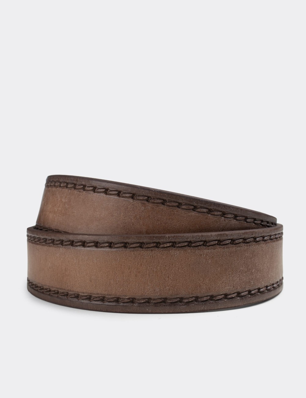  Leather Sandstone Vintage Men's Belt - K0106MVZNW01