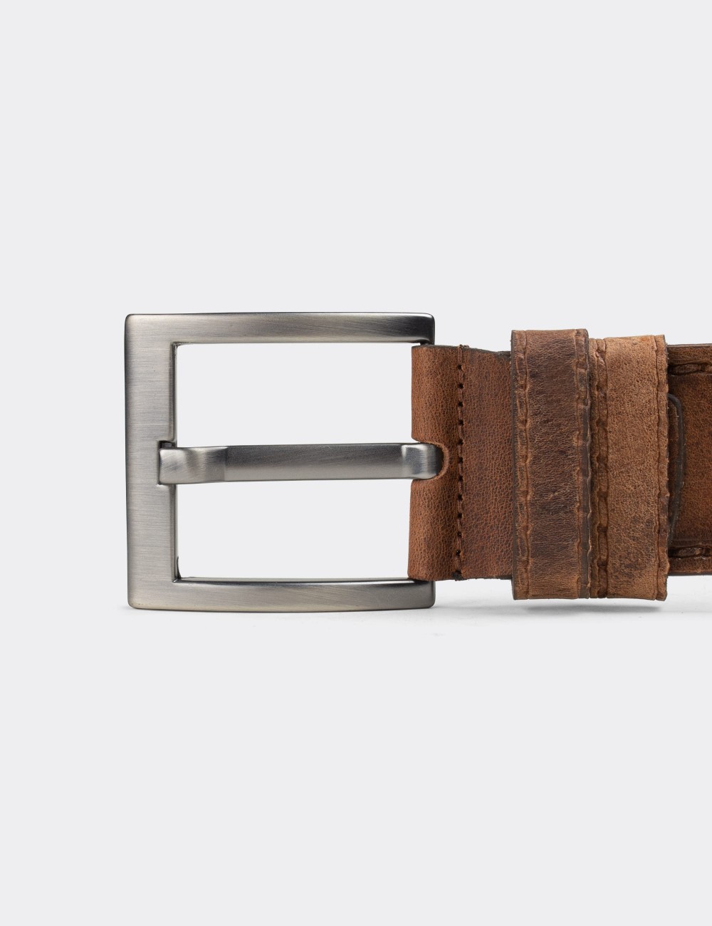  Leather Brown Vintage Men's Belt - K0107MKHVW01
