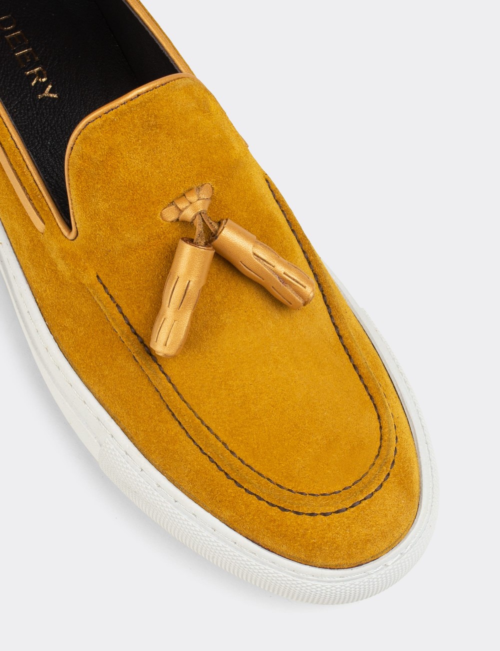 Yellow Suede Leather Loafers - 01836MSRIC01