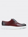 Burgundy  Leather Lace-up Shoes