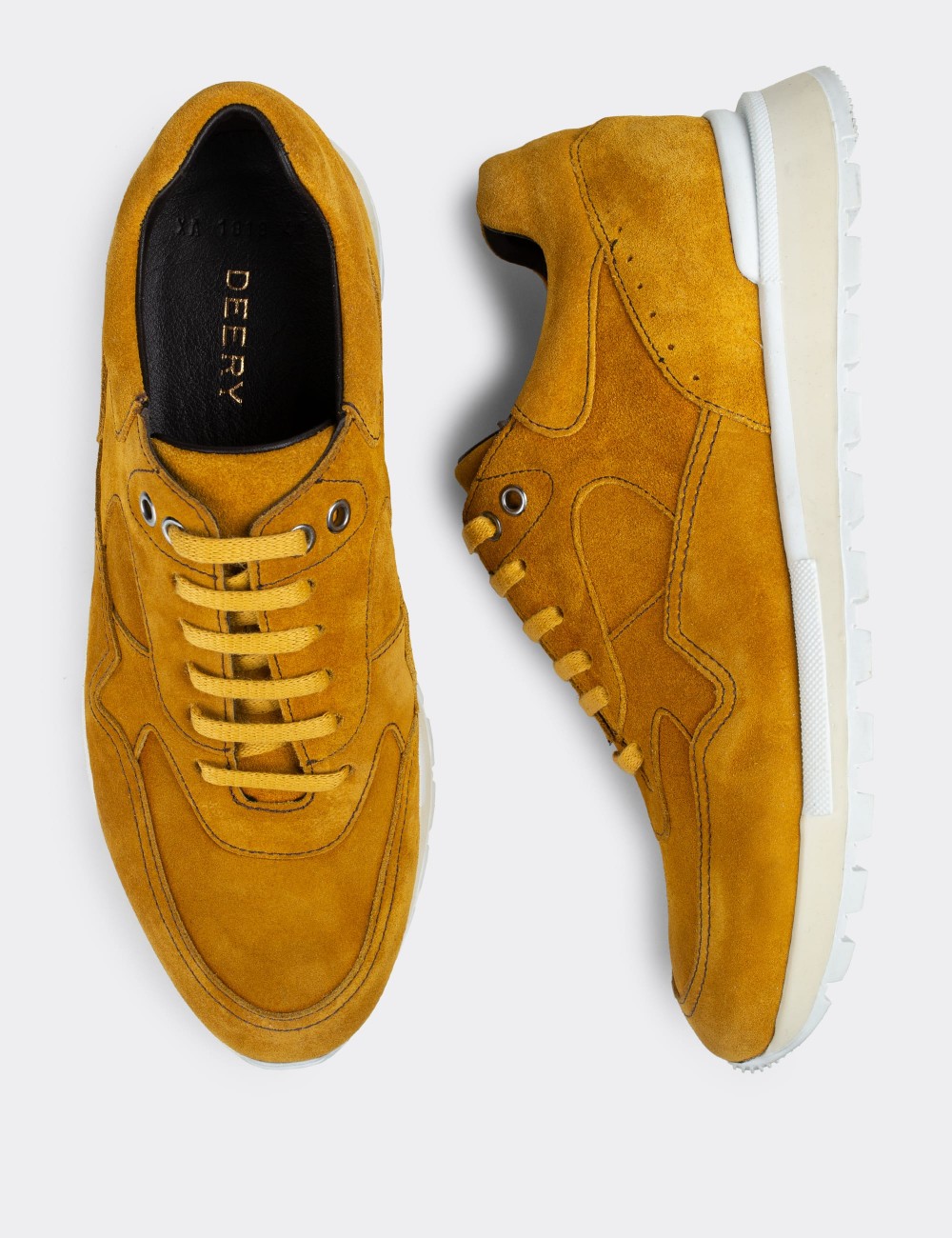 Yellow Suede Leather Sneakers - 01818MSRIT01