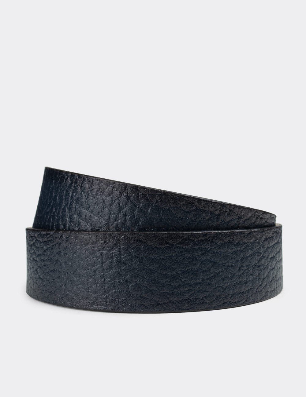  Leather Blue and Black Double Sided Men's Belt - K0405MMVIW01