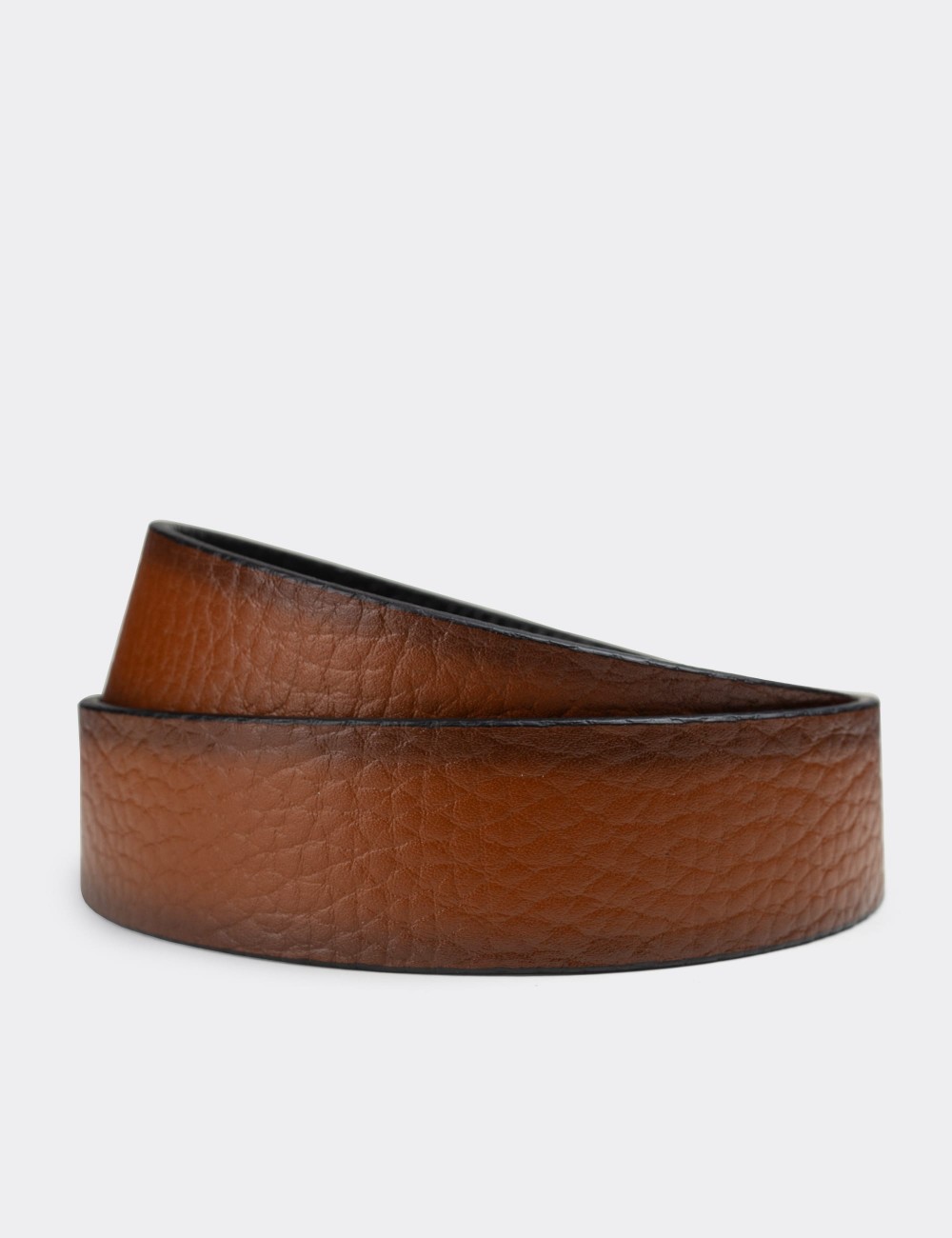  Leather Tan and Black Double Sided Men's Belt - K0405MTBAW01