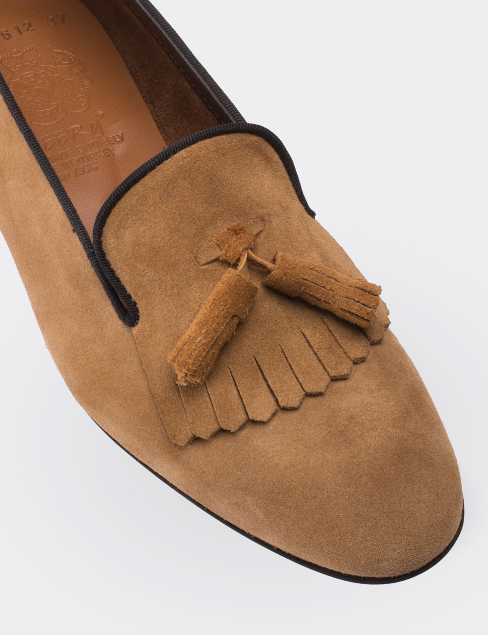 Tan Suede Leather Loafers - 01612ZTBAM01