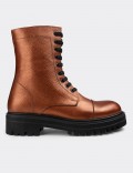 Copper  Leather Boots