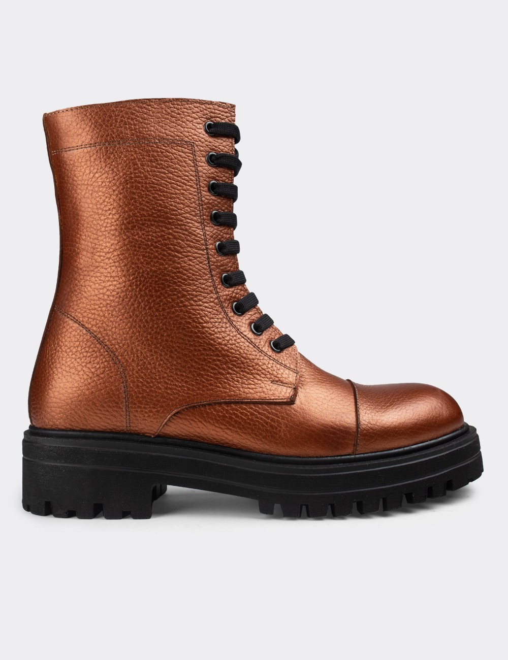 Copper  Leather Boots - 01802ZBKRE01