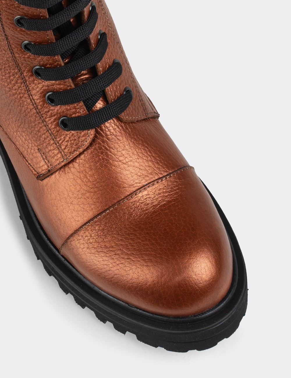 Copper  Leather Boots - 01802ZBKRE01