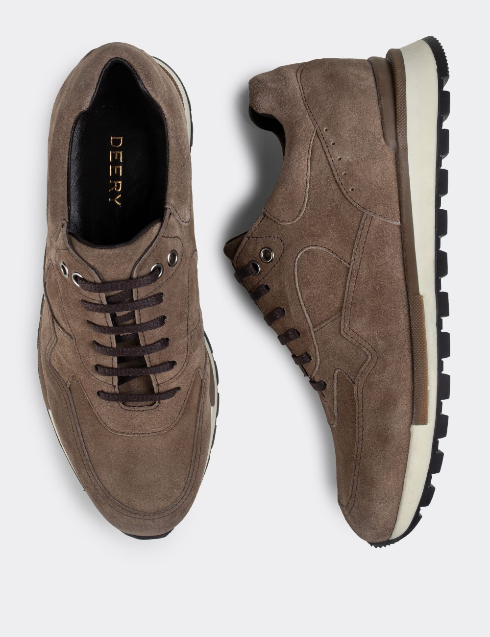 Sandstone Suede Leather Sneakers - 01818MVZNT01