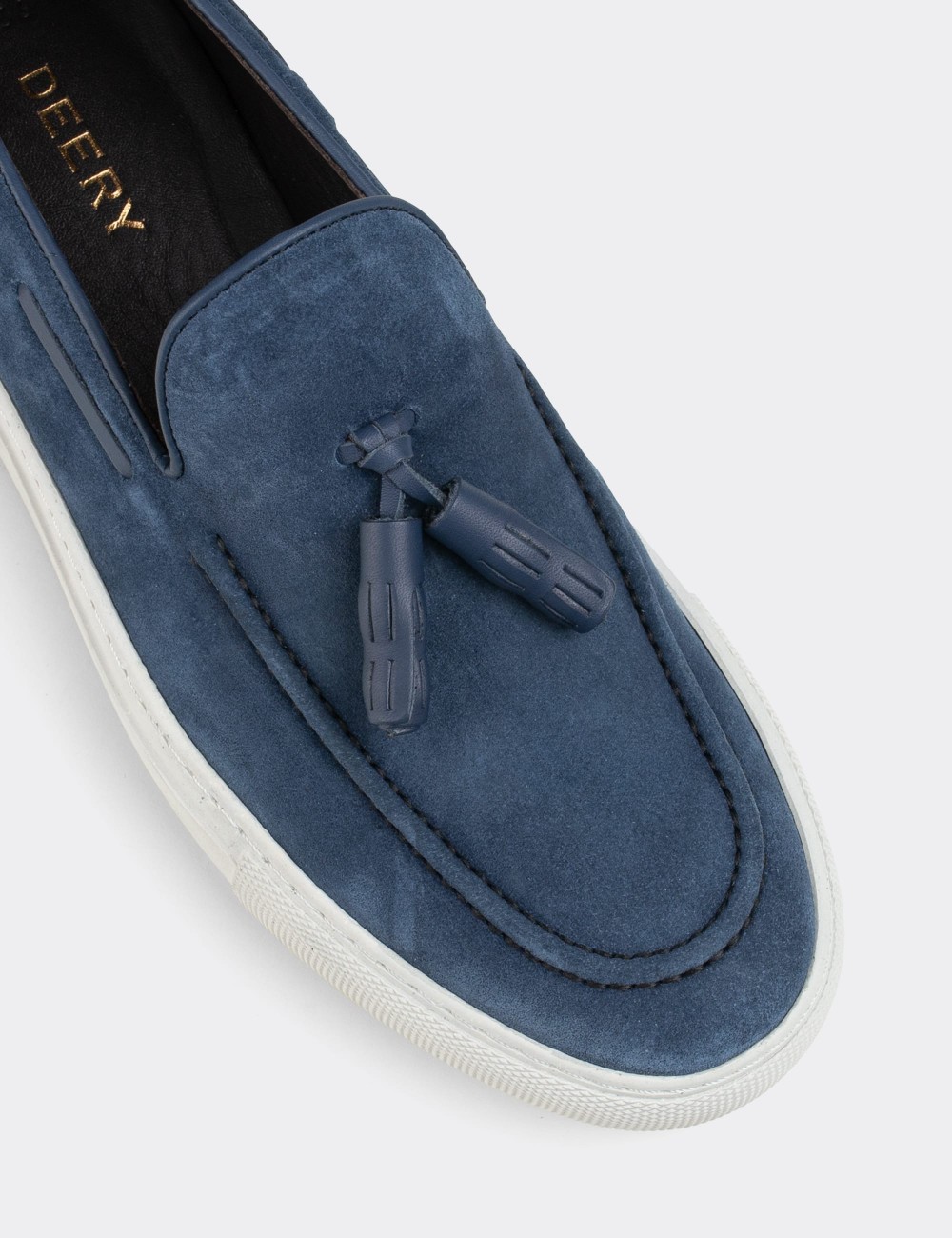 Blue Suede Leather Sneakers - 01836MMVIC01