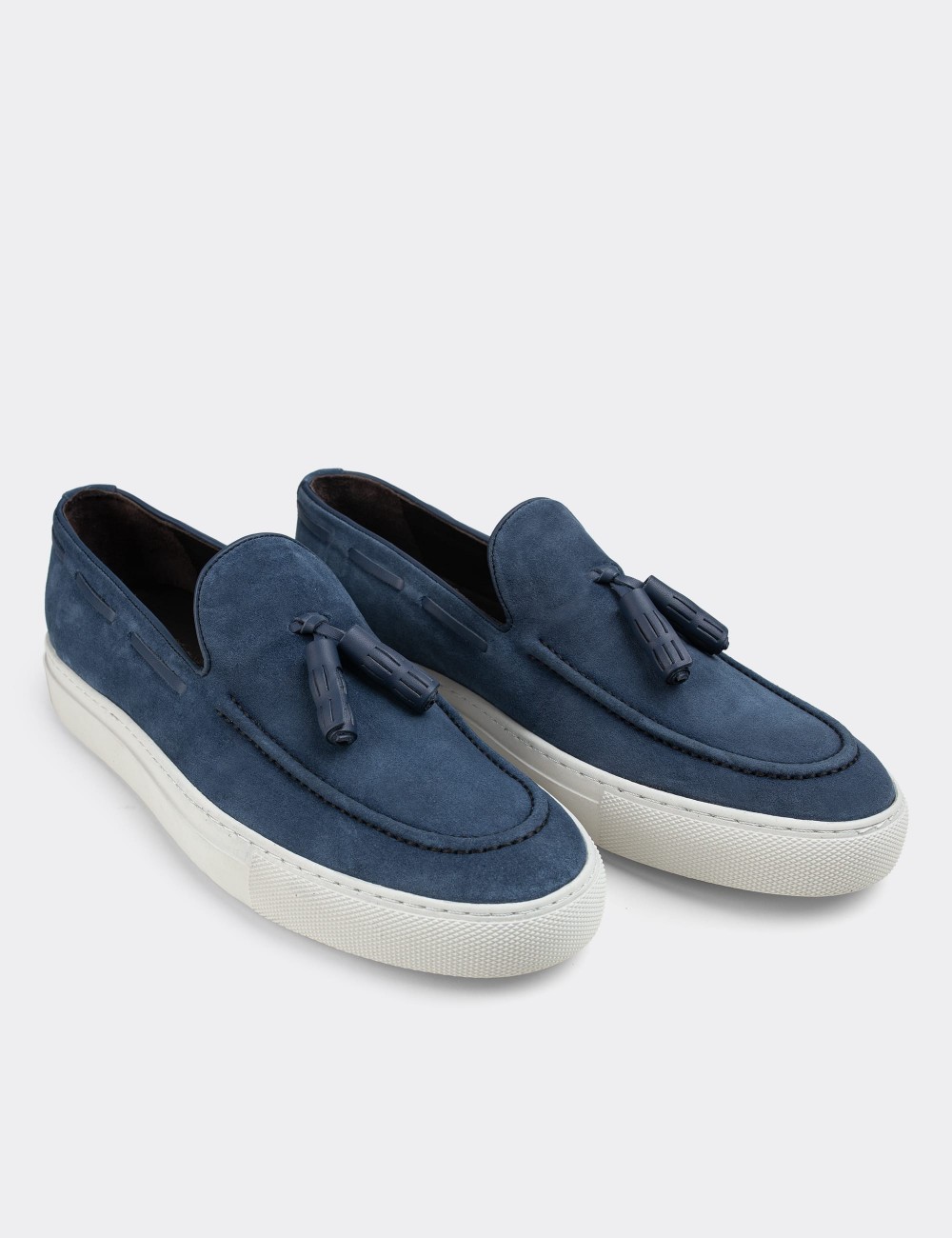 Blue Suede Leather Sneakers - 01836MMVIC01