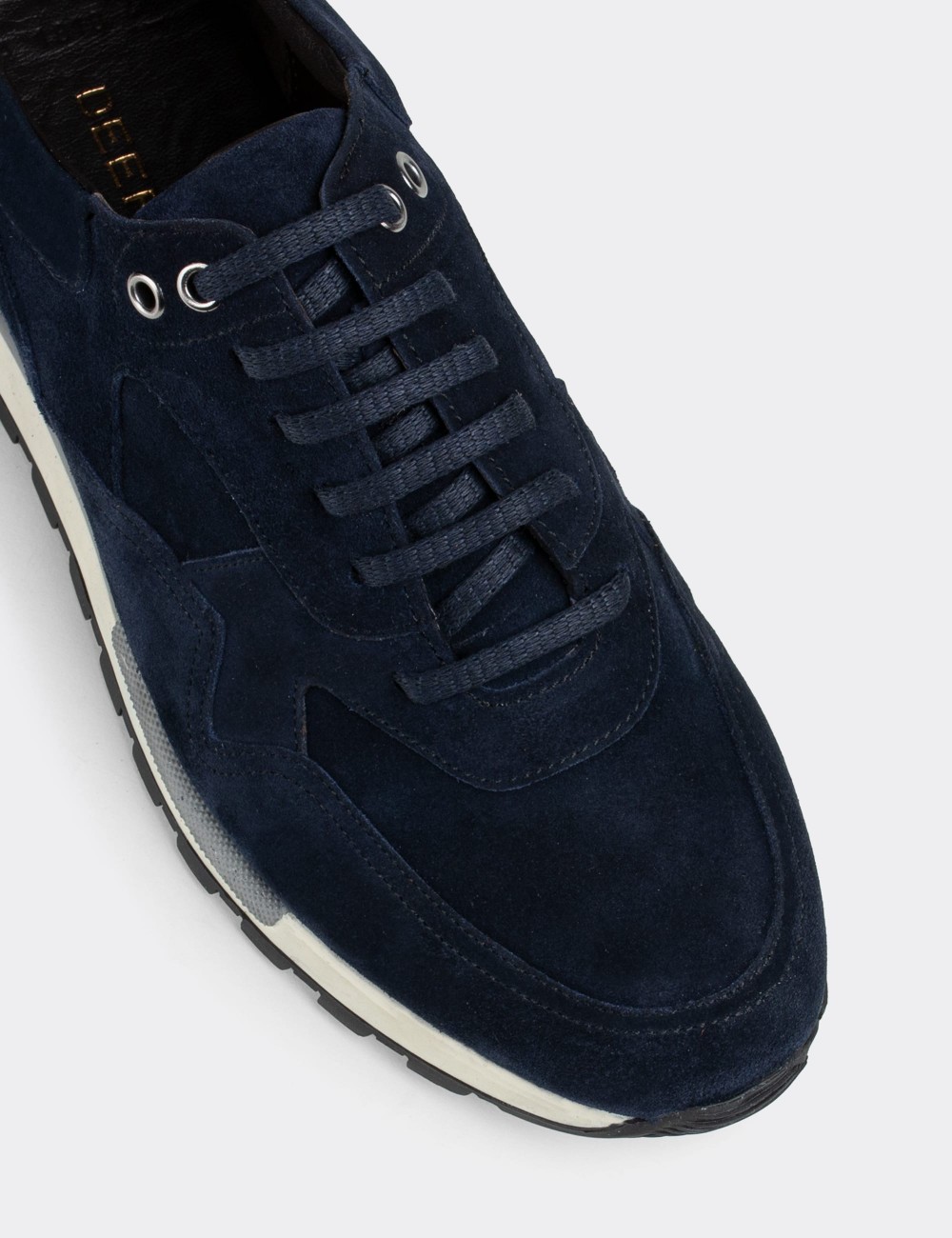 Navy Suede Leather Sneakers - 01818MLCVT01