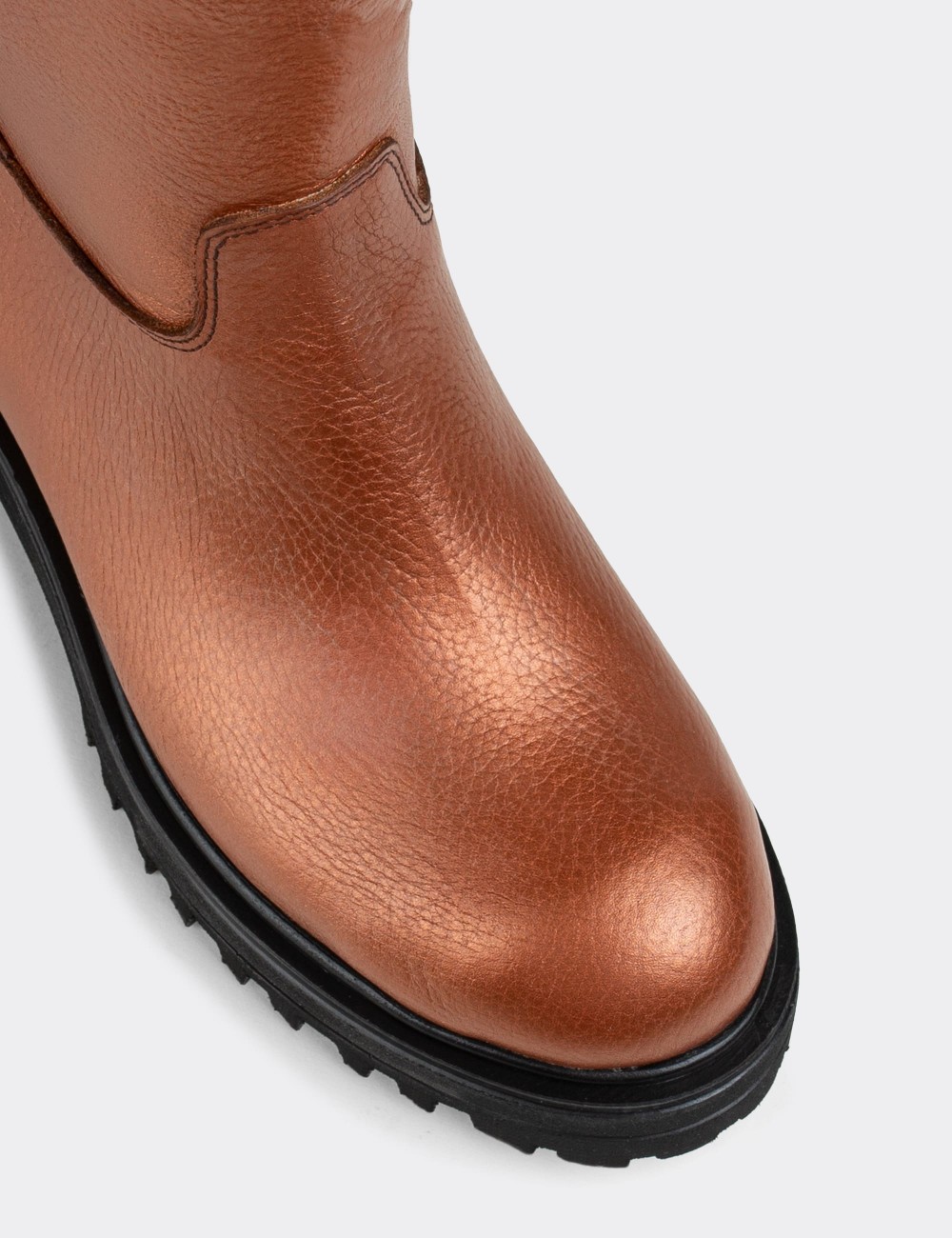 Copper  Leather Boots - E1071ZBKRE01