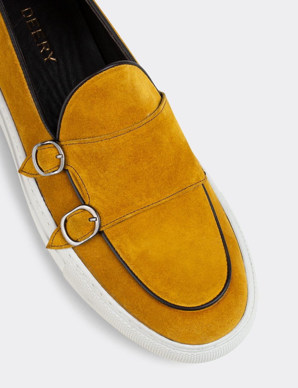 Yellow Suede Leather Double Monk-Strap Sneakers - 01846MSRIC01