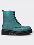 Green  Leather Boots