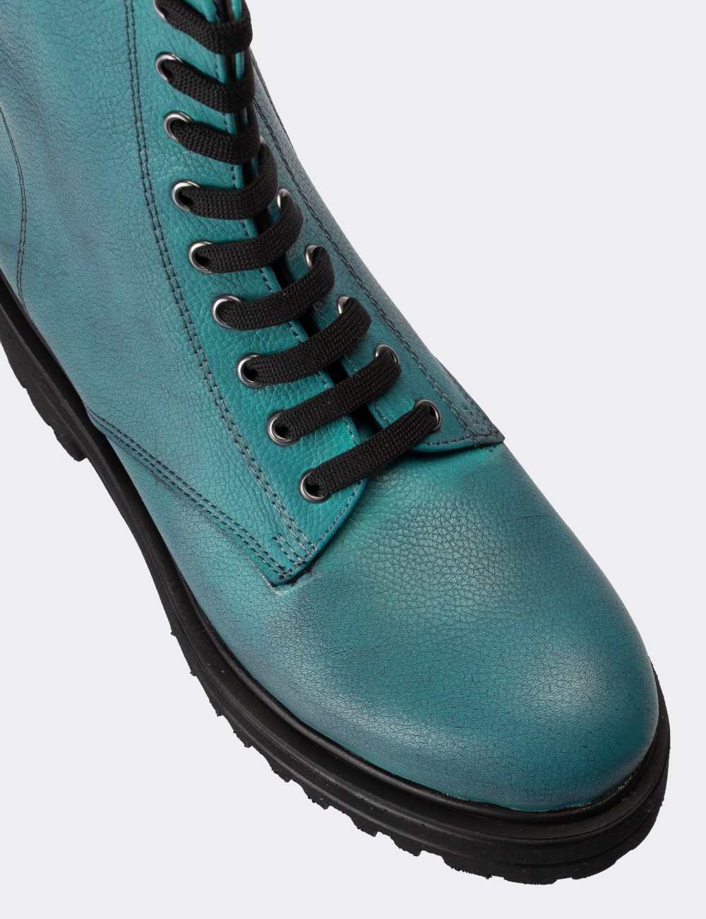 Green  Leather Boots - 01814ZYSLE06