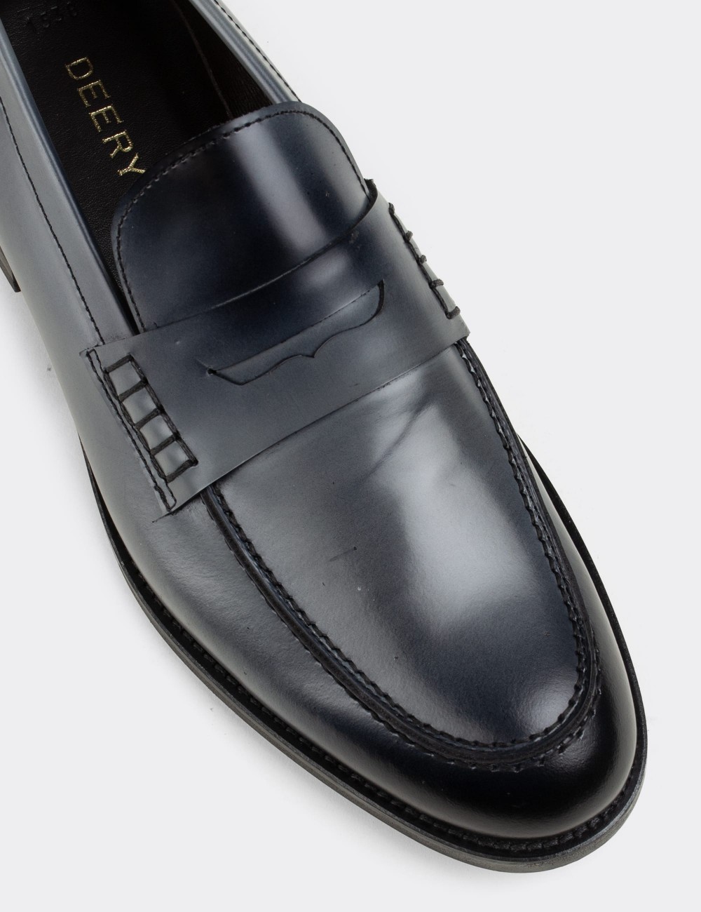 Gray  Leather Loafers - 01538MGRIN03