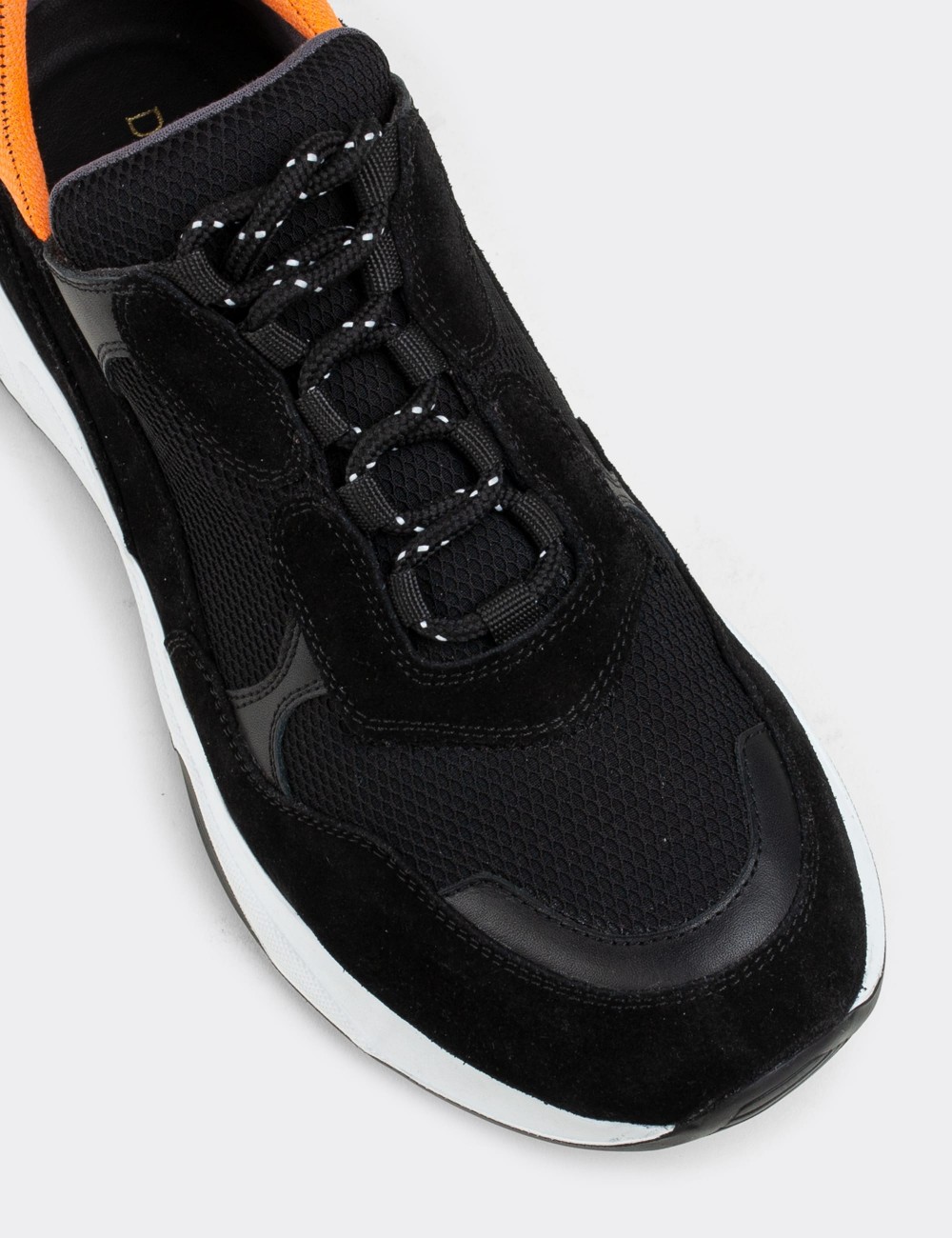 Black Suede Leather Sneakers - 01724MSYHE02