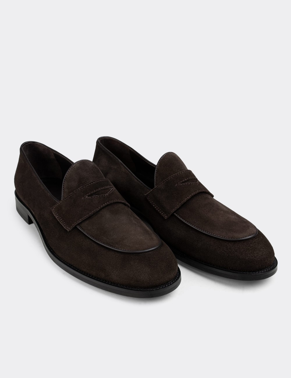 Brown Suede Leather Loafers - 01845MKHVN02