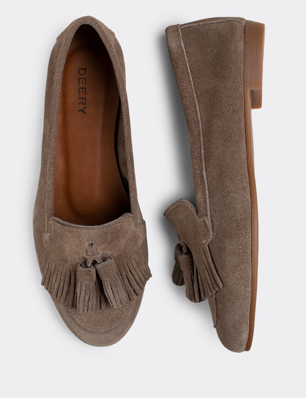Sandstone Suede Leather Loafers - E3203ZVZNC01