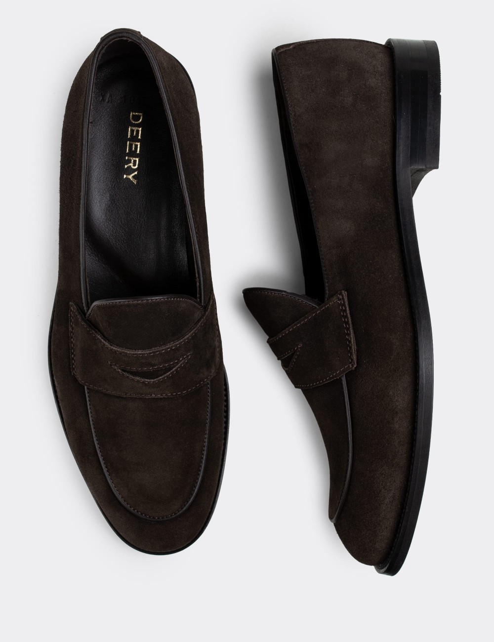 Brown Suede Leather Loafers - 01845MKHVN02