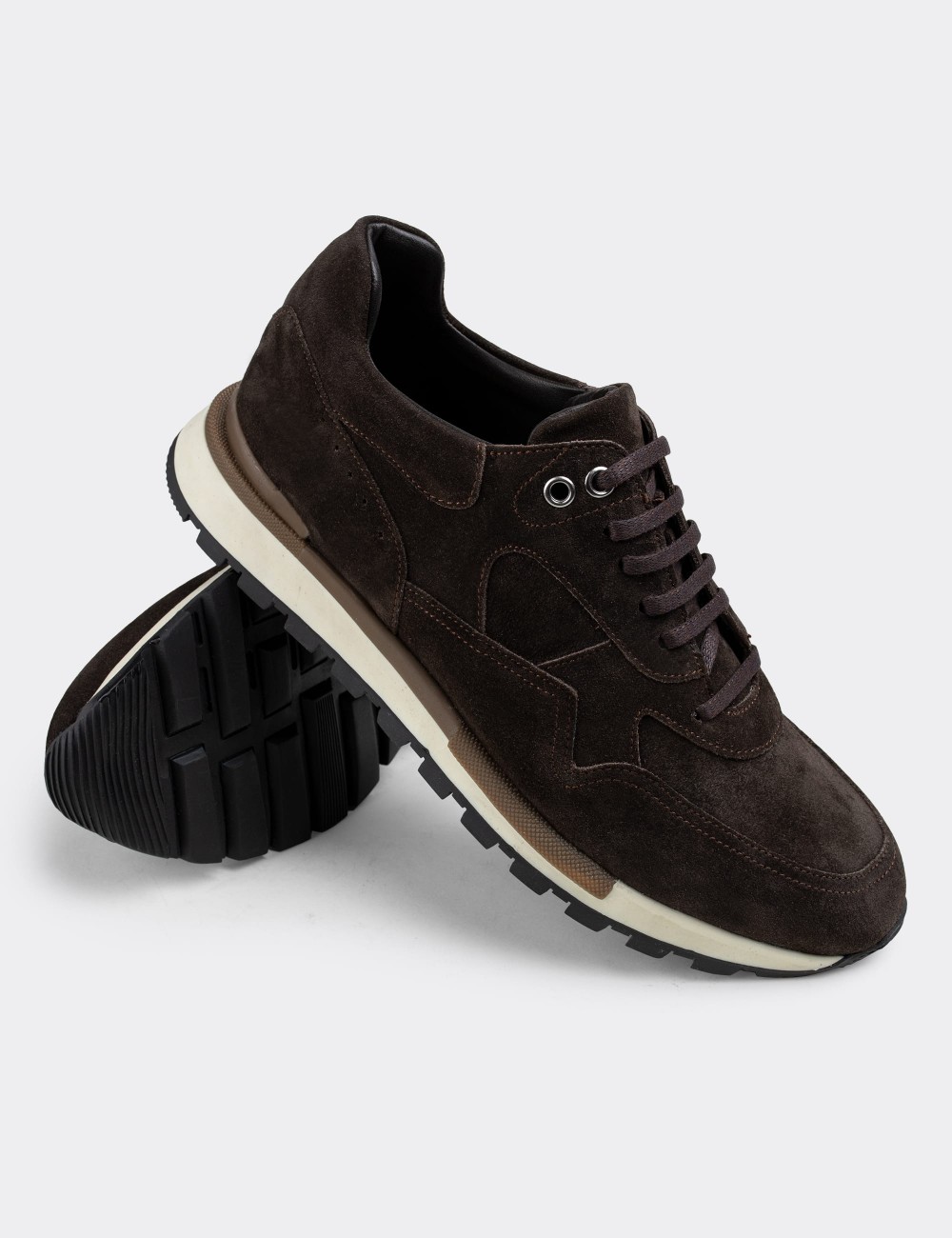 Brown Suede Leather Sneakers - 01818MKHVT01