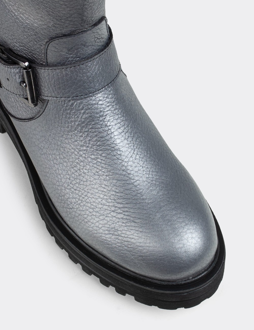 Gray  Leather Boots - 01805ZGRIE01