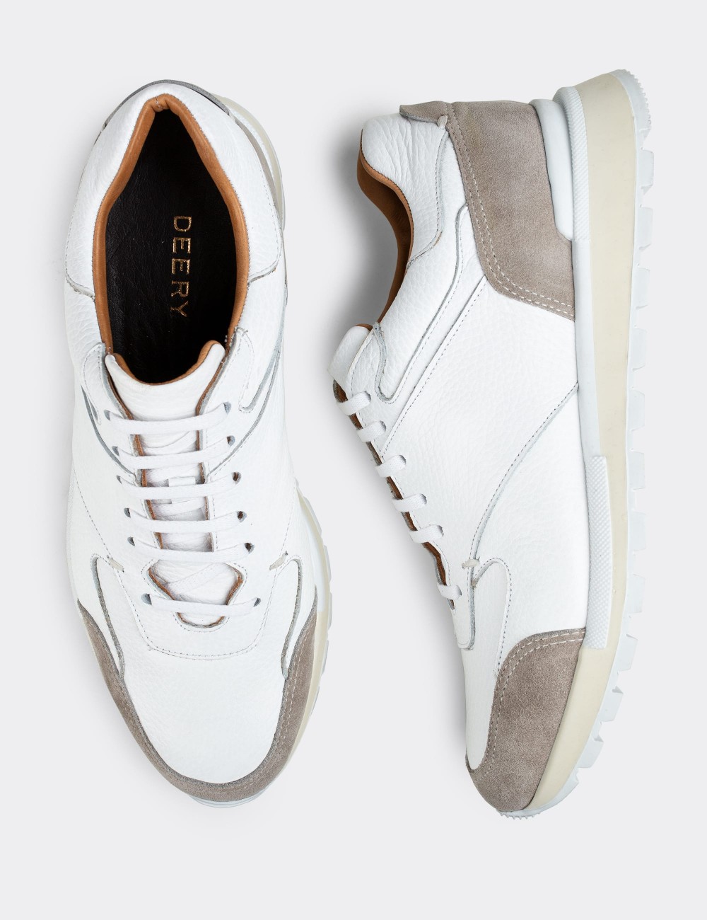 White  Leather Sneakers - 01718MBYZT01