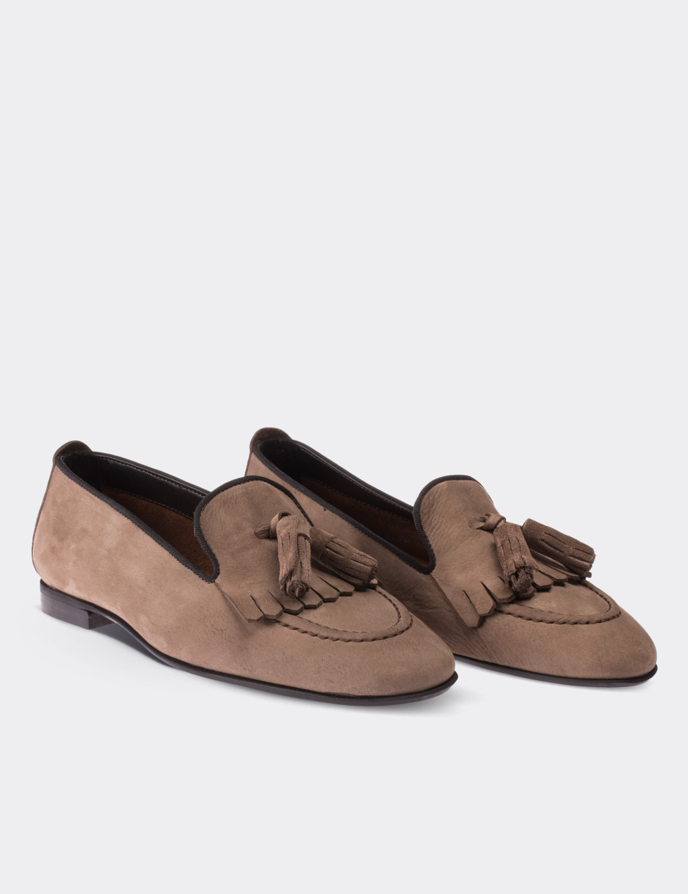 Sandstone Nubuck Leather Loafers - 01618ZVZNM01
