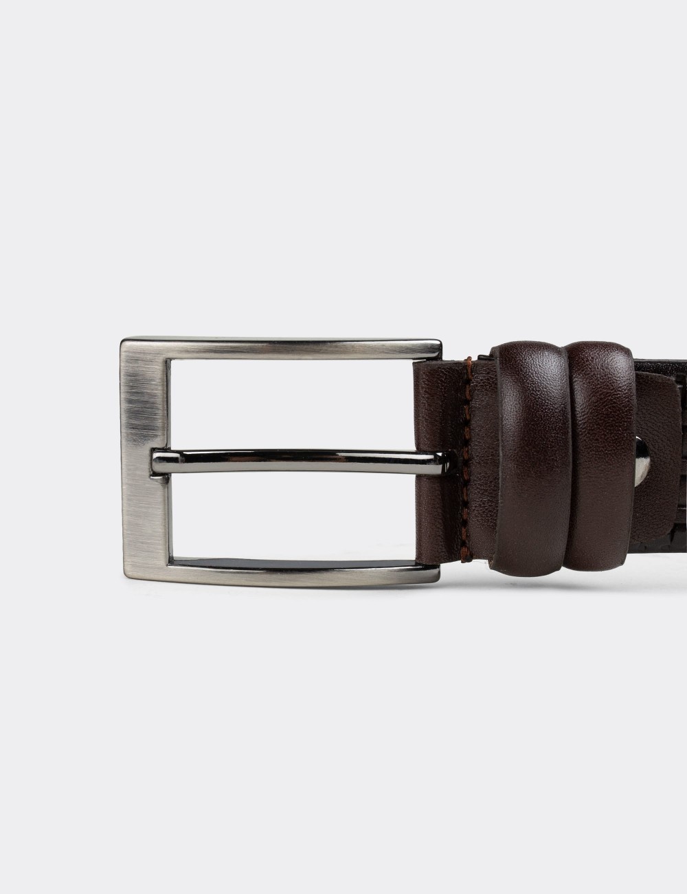  Leather Brown Men's Belt - K0406MKHVW01