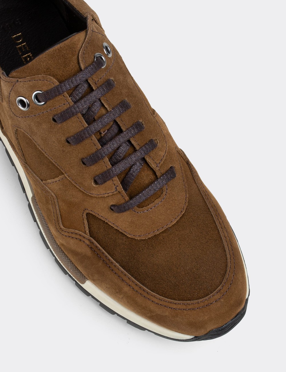 Tan Suede Leather Sneakers - 01818MTBAT02