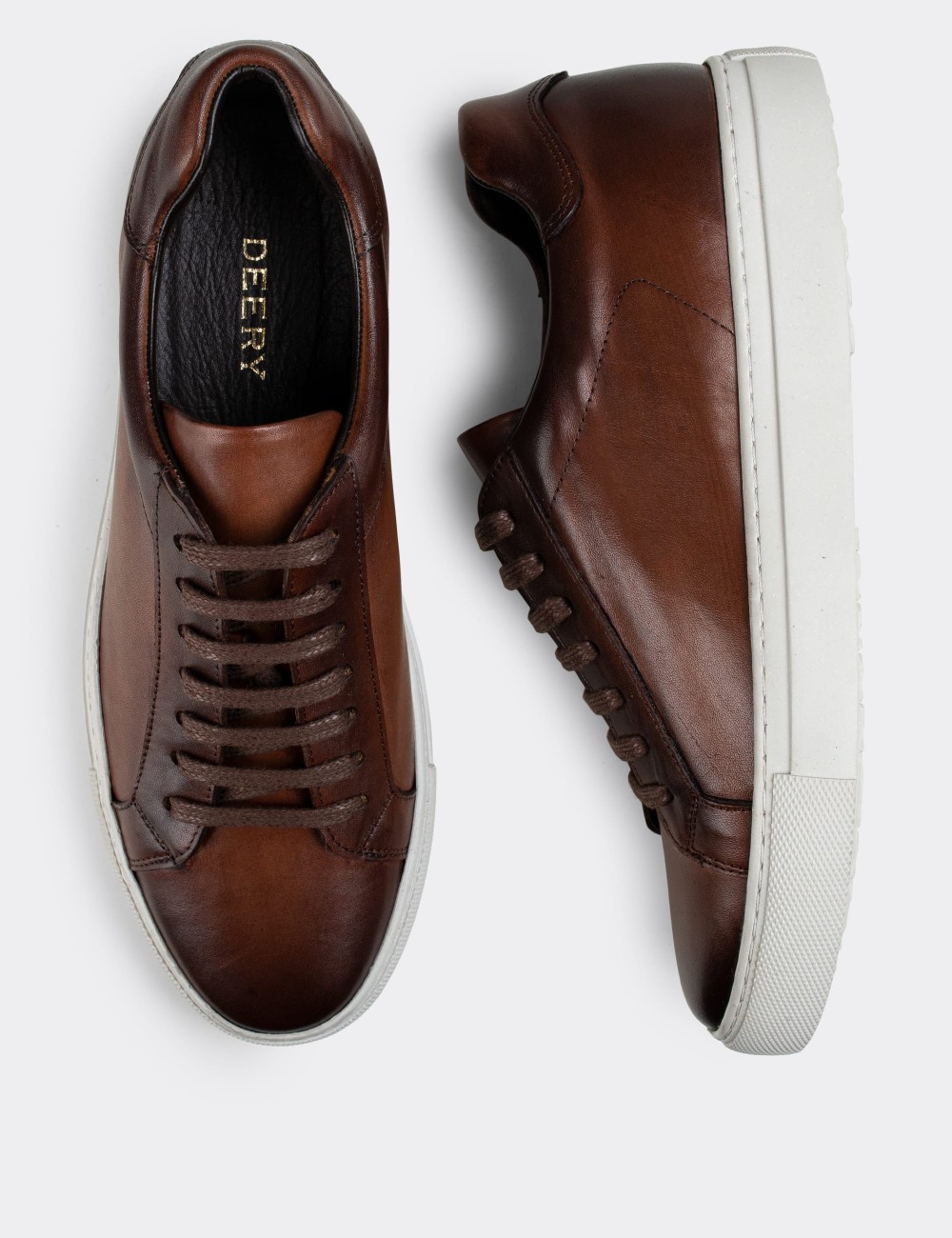 Tan  Leather Sneakers - 01681MTBAC02