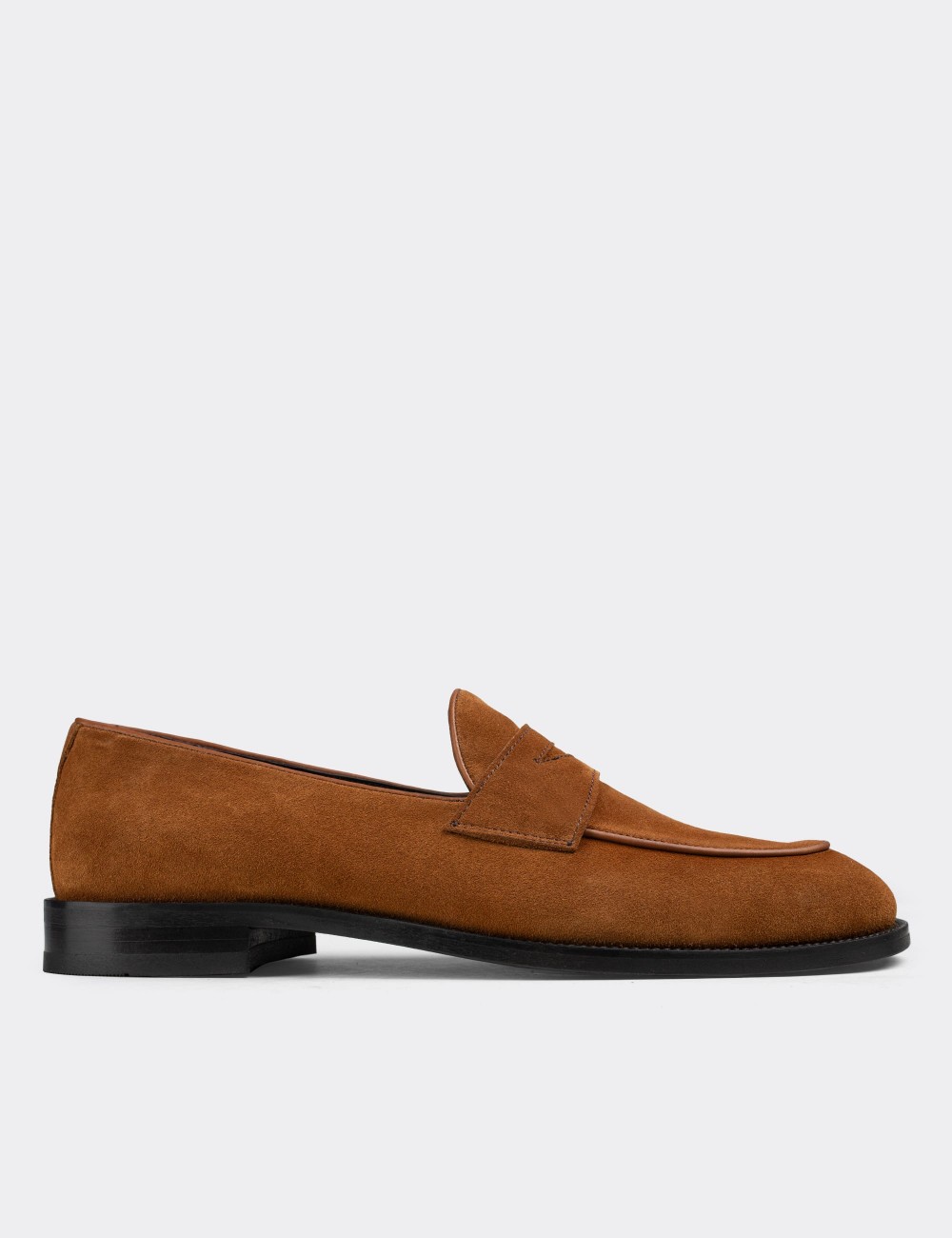 Tan Suede Leather Loafers - 01845MTBAN01