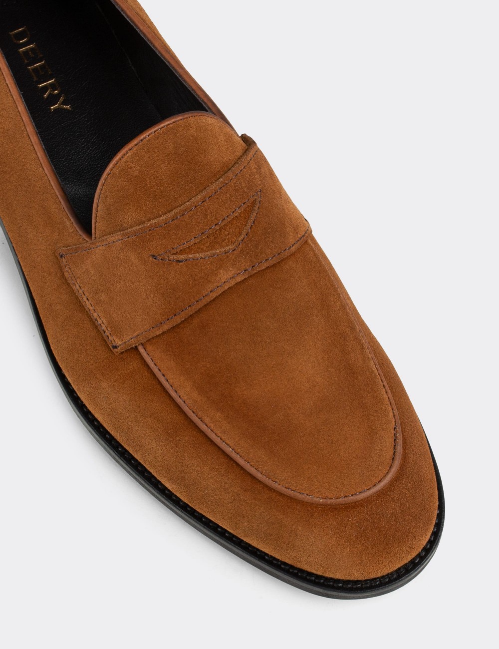 Tan Suede Leather Loafers - 01845MTBAN01
