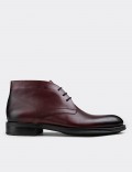 Burgundy  Leather Desert Boots
