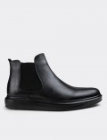 Black  Leather Comfort Chelsea Boots