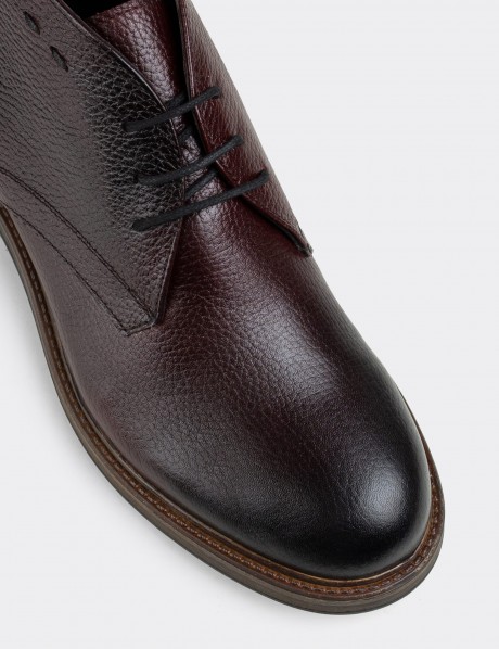 Burgundy  Leather Desert Boots