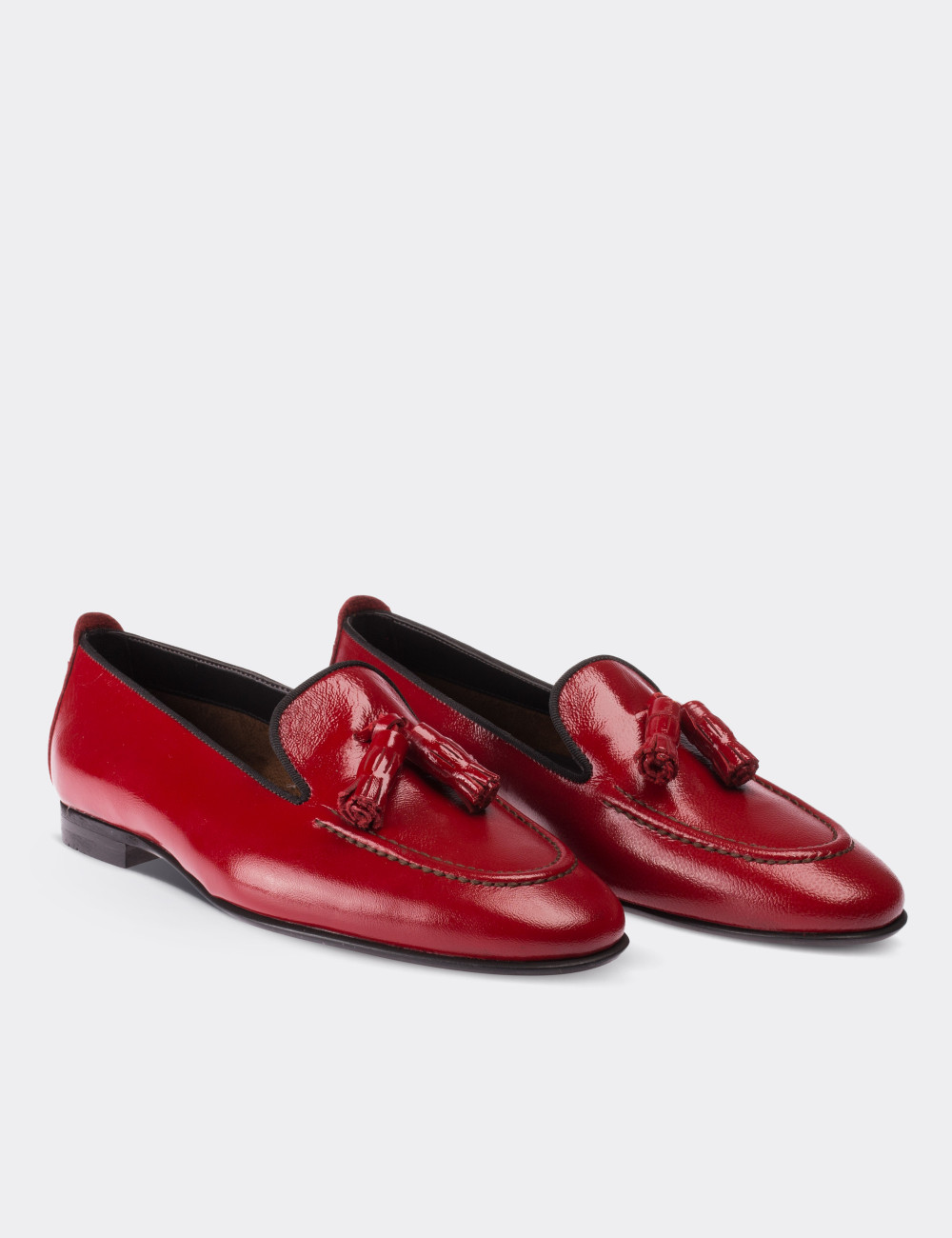 Red Patent Leather Loafers - 01619ZKRMM01