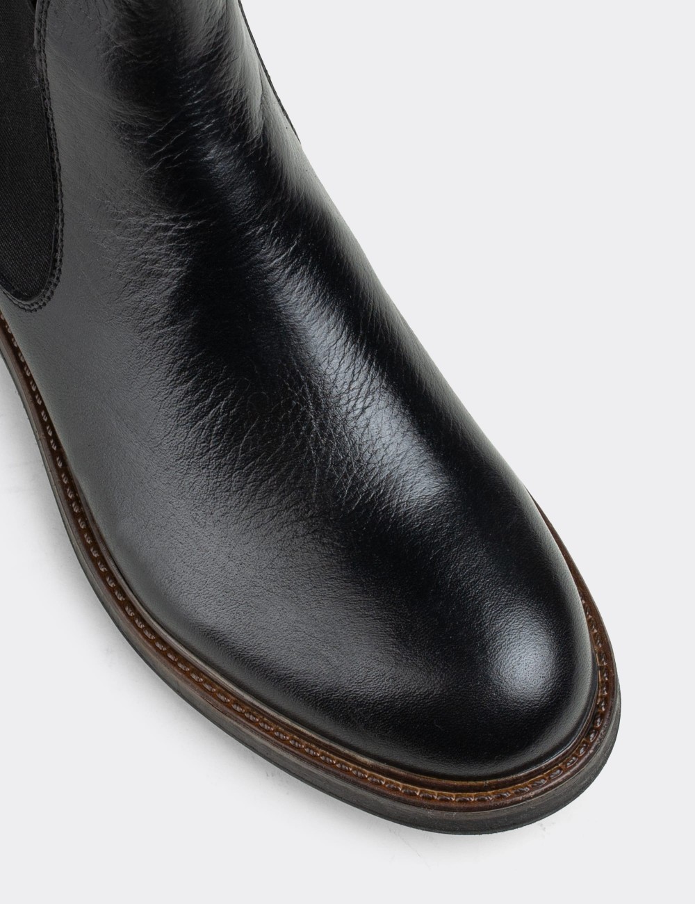 Black  Leather Chelsea Boots - 01620MSYHC21