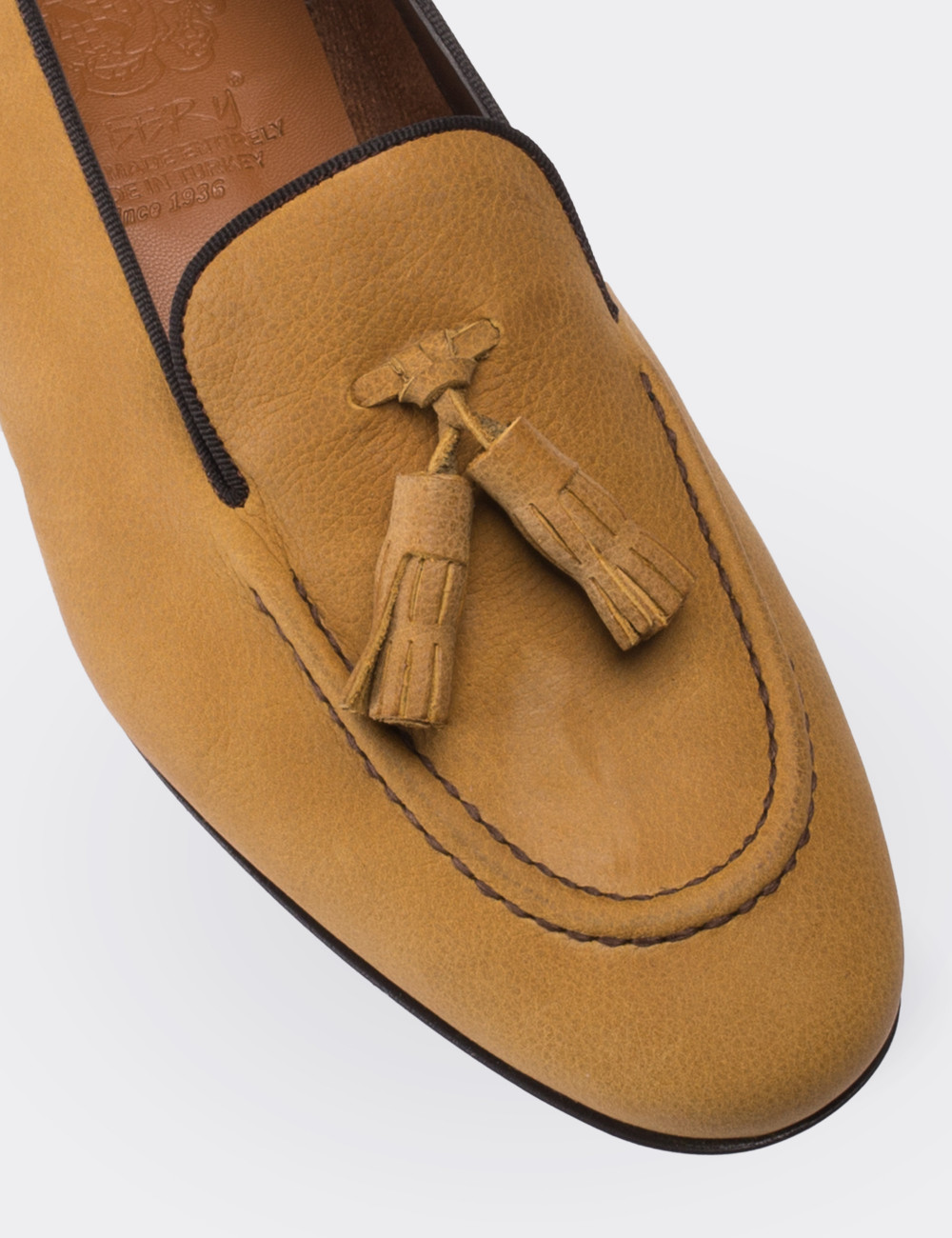 Yellow Nubuck Leather Loafers - 01619ZSRIM01