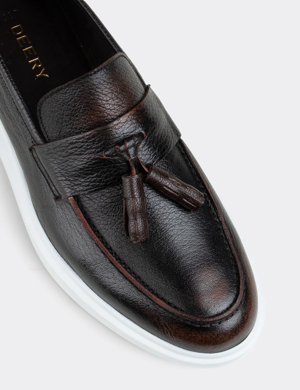 Brown  Leather Loafers - 01587MKHVP07
