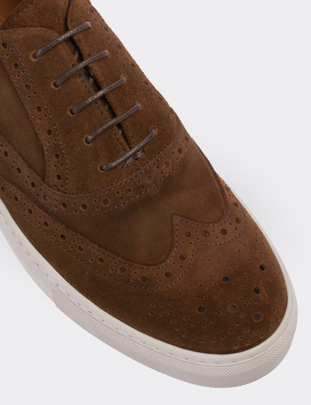 Tan Suede Leather Sneakers - 01637MKHVC02